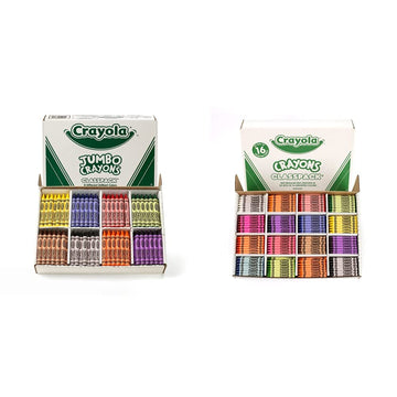 Crayons Classpack (200 Count) and Crayola Crayon Classpack (800 Count – Blue,Blue Violet,Green,Orange,Violet,White, Model Jumbo