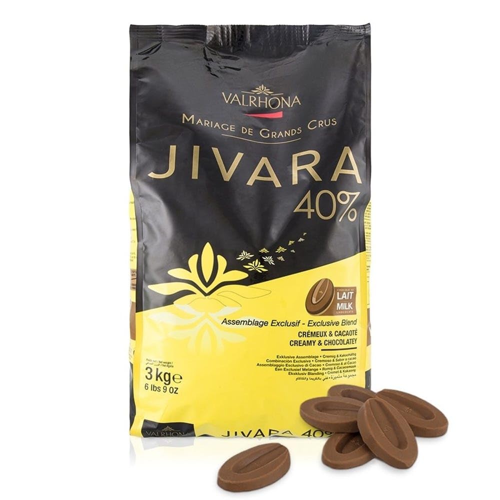 Milk Chocolate Couverture Baking Discs 40% Jivara Lactee (6.6 pound) by VALRHONA – 6.6 Pound (Pack of 1), Model Valrhona Milk Chocolate Couverture