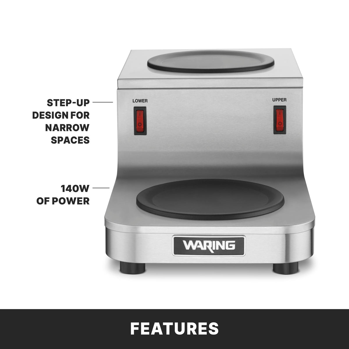 Waring Double Plate Warmer / Stainless Steel / 1 Beverage Warmers