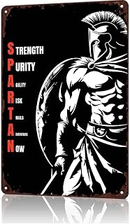 Spartan Warrior Vintage Metal Wall Art Signs 8X12 In