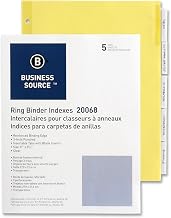 Business Source Ring Binder Index Divider,5 x Tab Blank - 5 Tab(s)/Set - 8.5" x 11" - 5 / Set - Buff
