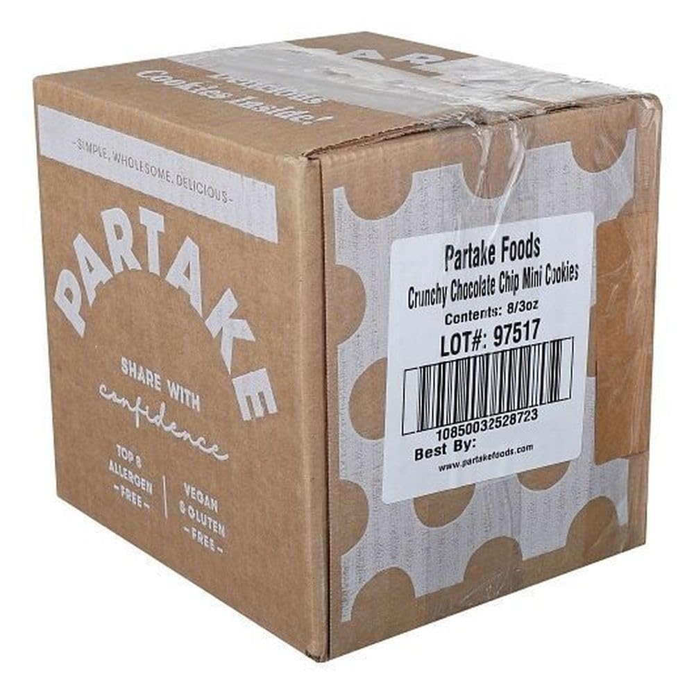 Partake Chocolate Chip Mini Crunchy Cookies by Partake Foods – 3 Ounce (Pack of 8), Pack of 8