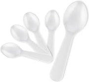 Stock Your Home 400 Count 3-Inch Plastic Mini Taster Spoons - Perfect for Sampling, Desserts, and Parties, Disposable and Durable Utensils