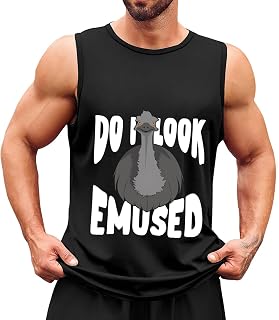 Men's Tank Top,Emused Emu Animal,Summer Undershirt Sleeveless Shirts Muscle Tops