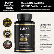 Saffron Extract 88.5mg by Eliixr – 60 Count (Pack of 1)