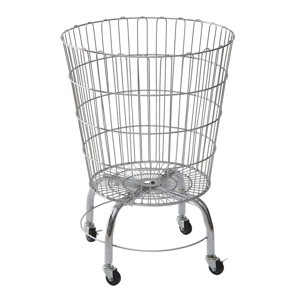Dump Bin Round Chrome Wire - 21 1/2"Dia x 24 1/2"H by HUBERT – 55.0 pounds, Metal, Silver