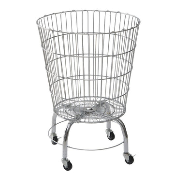 Dump Bin Round Chrome Wire - 21 1/2"Dia x 24 1/2"H by HUBERT – 55.0 pounds, Metal, Silver