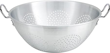 Winco 16 qt Aluminum Colander with Handles No Base