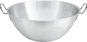 Winco 16 qt Aluminum Colander with Handles No Base