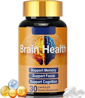 Brain Supplement for Memory and Focus, with NAD+ GPC Folate & Vitamin B12 | Brain Health Nutrition for Daily Cognitive & Brain Wellness, Mental Clarity Support, Improves Concentration 30 Capsules