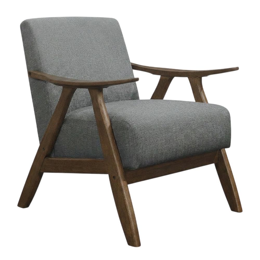 Textured Fabric-Upholstered Accent Chair with Armrests by Starlight Canyon Home – Textured, Grey