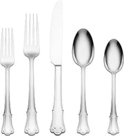 Oneida James Street 45-Piece 18/0 Silverware Set for 8, Flatware | silver, dishwasher safe | includes serving spoons and utensil set | heavy duty, cutlery set for kitchen and dining