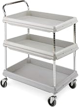 METRO - BC2030-3DG Metro Deep Ledge Series Polymer Utility Cart with 4 Swivel Casters, 3 Shelves, 400 lb. Total Capacity, 41" Height x 21-1/2" Width x 32-3/4" Length, Gray