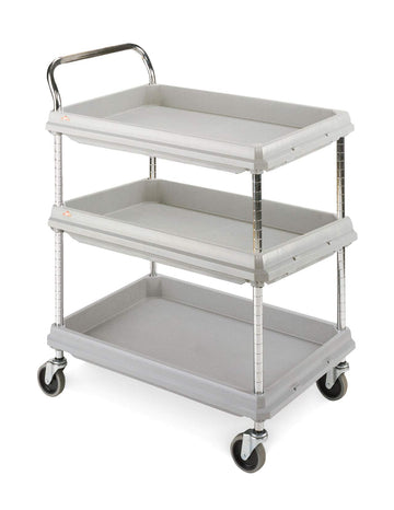 Metro Deep Ledge Series Polymer Utility Cart with 4 Swivel Casters – 400.0 pounds, Polymer, Gray, Model BC2030-3DG