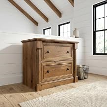 White File Cabinet, Vintage Oak Finish, Laminated Lateral Files, Durable Construction, Modern Style Storage Solution