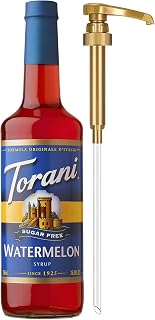 Torani Sugar-Free Syrup, Watermelon Flavor, Pump Included, 25.4 Fl Oz