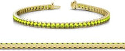 Peridot 2mm Channel Set Tennis Bracelet 2.98 ctw 14K Yellow Gold