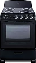 Summit 24” Electric Range, Electric Coil Burners, Large 2.9 cu.ft Oven, ADA Complaint, Black- RE2413B