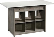 Sauder Craft Pro Series Durable Craft Work Table with Storage/Pantry cabinets, Mystic Oak Finish