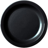 6-9/16" Narrow Rim Plate by Cambro – Large, Polycarbonate, Black, Pack of 48, Model 65CWNR110