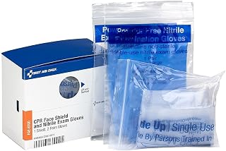 First Aid Only FAE-6100: Sc Refill CPR Mask, 4 Nitrile Gloves