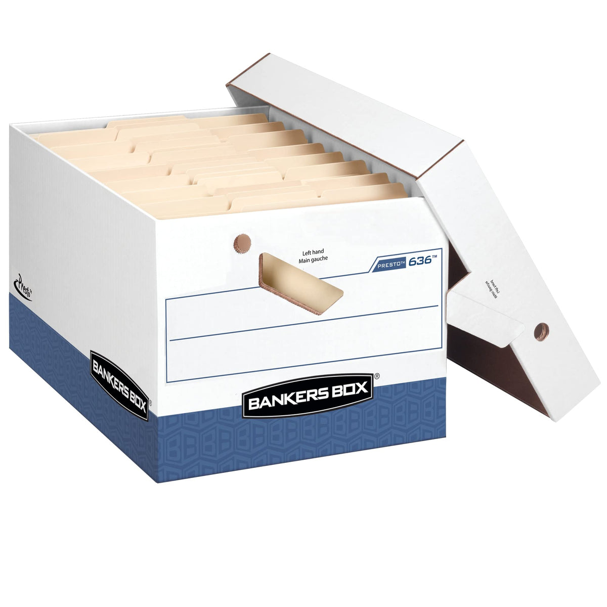 Presto Maximum Strength Letter/Legal by Bankers Box – 15x15x18 inches, Paper, Blue/White, Model 0063610