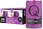 Q MIXERS Q GINGER BEER with Real Ginger & Organic Agave - Ideal for Cocktails & Mocktails - Made with Real Ingredients, Perfectly Carbonated & Less Sweet - 80 Calories per Can - 7.5 Fl Oz Cans (Pack of 24)
