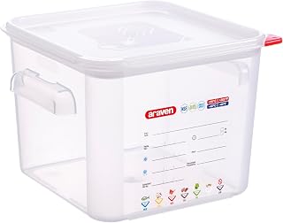 Araven SQUARE CONTAINER W/LID POLYPROPYLENE 6.3 qt CLEAR