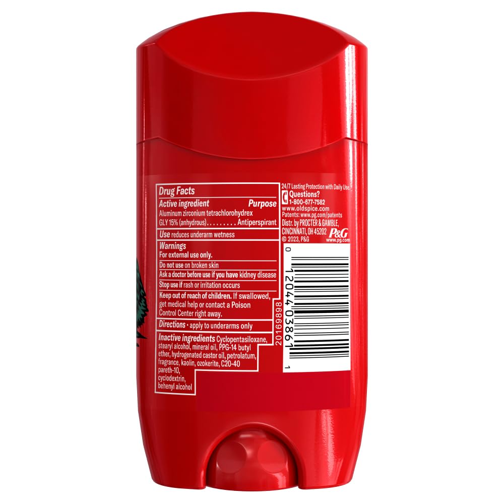 Wild Collection Invisible Solid Antiperspirant Deodorant by Old Spice – 2.6 Ounce (Pack of 2), red, Pack of 2, Model 158127