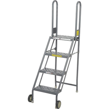 Tri-Arc 4-Step Mobile/Folding Steel Step Stand by Tri Arc – 4-Step, Alloy Steel, Gray, Model KDMF104166