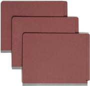 End Tab Pressboard Classification File Folder with SafeSHIELD® Fasteners by SMEAD – Letter, Red, Model 26855