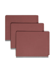End Tab Pressboard Classification File Folder with SafeSHIELD® Fasteners by SMEAD – Letter, Red, Model 26855