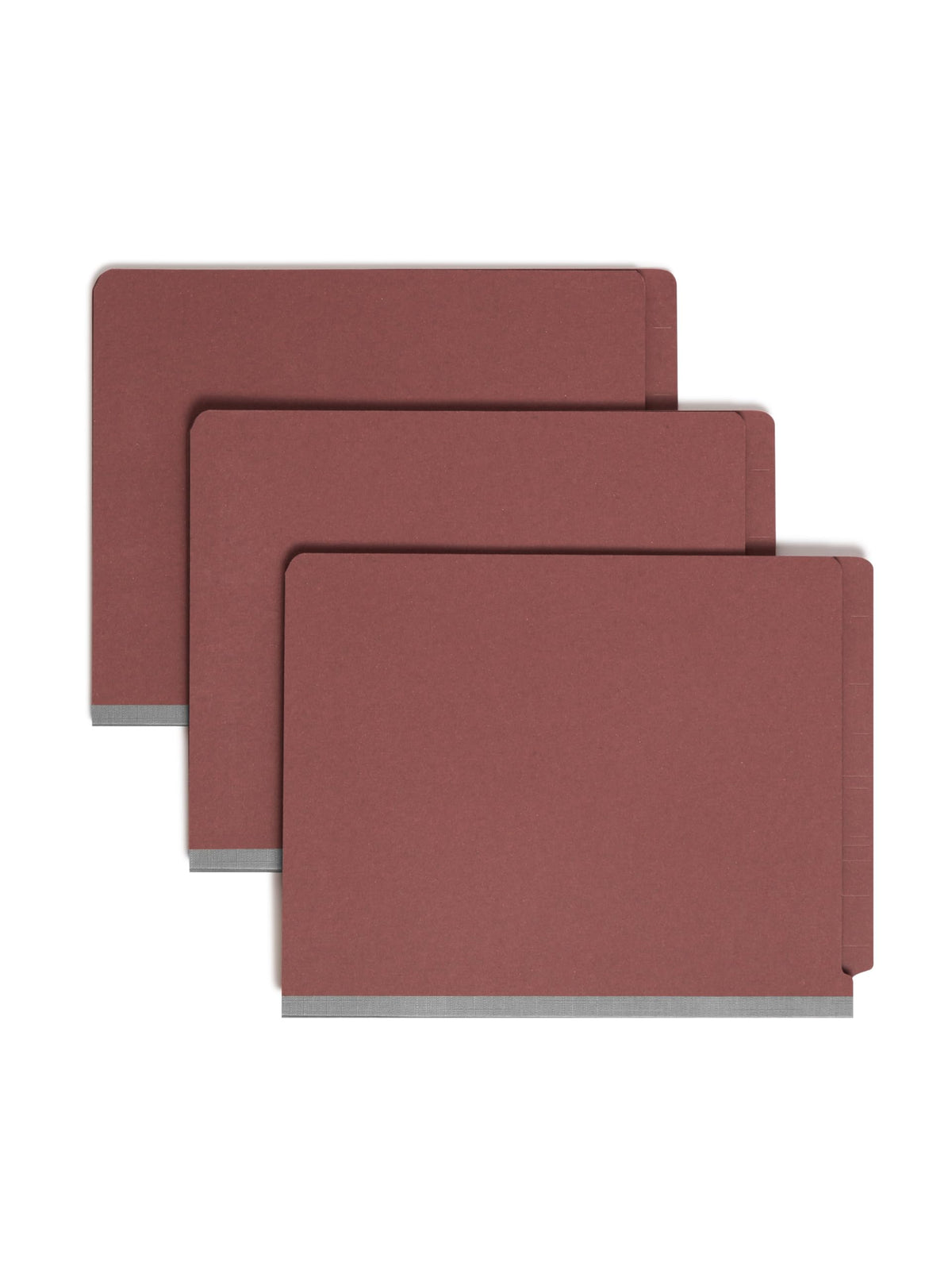 End Tab Pressboard Classification File Folder with SafeSHIELD® Fasteners by SMEAD – Letter, Red, Model 26855