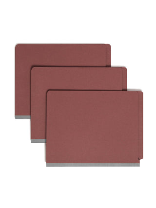 End Tab Pressboard Classification File Folder with SafeSHIELD® Fasteners by SMEAD – Letter, Red, Model 26855