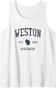 Weston WI JN1 Vintage Athletic Blue Design Tank Top