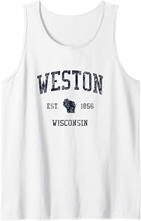 Weston WI JN1 Vintage Athletic Blue Design Tank Top