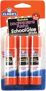 Elmer's Disappearing Purple School Glue Sticks, 0.21 oz Each, 2-3 Packs (E520)