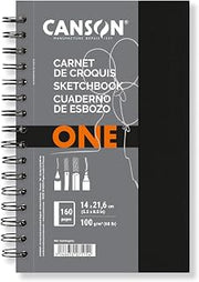 Canson ArtBook ONE - 14x21.6cm Spiral-Bound Sketchbook Including 80 Sheets of 100gsm Drawing Paper