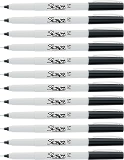 Sharpie 37121Dz Permanent Markers, Ultra-Fine, 12/Dz, Black