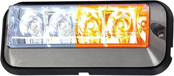 Buyers Products 8891105 Raised 5 Inch LED Strobe Light – 19 Flash Patterns, Amber/Clear SAE J595 Class 2, IP67 Waterproof Light Bar for ATV UTV Work Trucks, Trailers, Utility Trucks, Heavy Duty Use