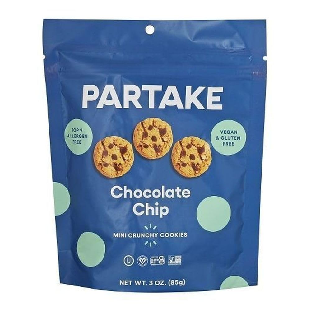 Partake Chocolate Chip Mini Crunchy Cookies by Partake Foods – 3 Ounce (Pack of 8), Pack of 8