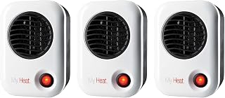 Lasko MyHeat Personal Desk Ceramic Space Heater, 200 Watt, White, 3-Pack