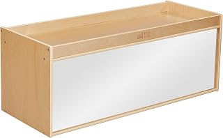 ECR4Kids Double-Sided Storage Cabinet, Activity Top and Mirror, Natural