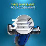 Guard 3 Single Razor with 8 Blades Pack by Gillette – Grey1.7, Pack of 5, Model 82325856