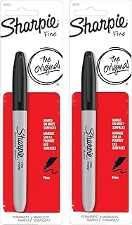 Sharpie Fine Point Permanent Markers, 1 Black Marker (30101PP) - Pack of 2