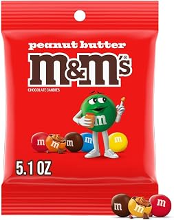 M&M's Peanut Butter Chocolate Candy 5.1-Ounce Bag (Pack of 12)