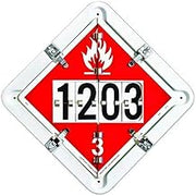Labelmaster 126CT-206W 7 Legend Hazmat Flip Placard System for Tankers, White Frame