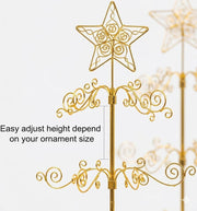 Hohiya Rotating Ornament Tree Display Stand, 24 Inch, Gold