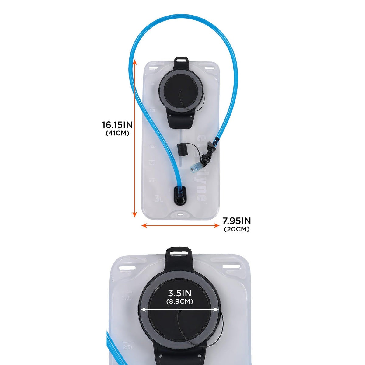 Chill-Its 5052 Replacement Hydration Pack Bladder by Ergodyne – 3 ltr, 3.0 liters, 37% PE, 24% PP, 30% TPU, 3% POM, 3% TPE, 3% Silicone, Clear, Model 13052