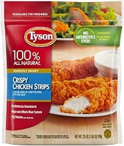 Fully Cooked Crispy Chicken Breast Strip Fritters with Rib Meat by Tyson – Commercial Grade